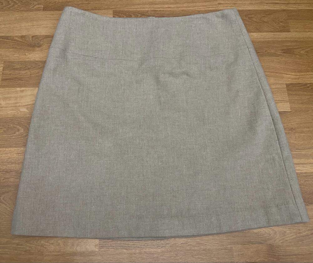 Banana Republic Stretch Wool Blend A-Line Skirt Size 2 Beige Tan
